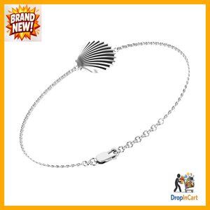 925 Sterling Silver Seashell Charm Anklet Dainty Boho Adjustable Chain Bracelet